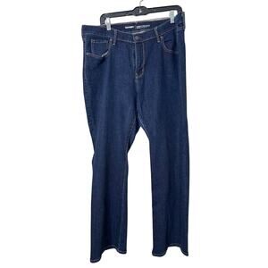 Old Navy Curvy Profile Womens 16 Short Jeans Mid Rise Dark Wash Stretch Straight